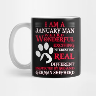 Man are born in january and german shepherd dog Mug